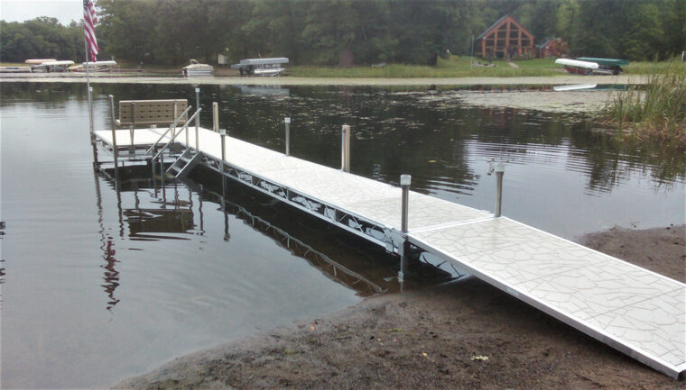 Bench, Dock Stairs and Vertex Decking on TS9